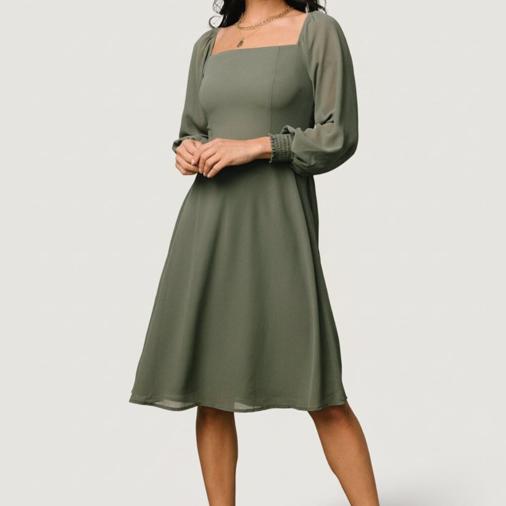 Baltic Born Elise Short Dress | Dark Sage Size MM